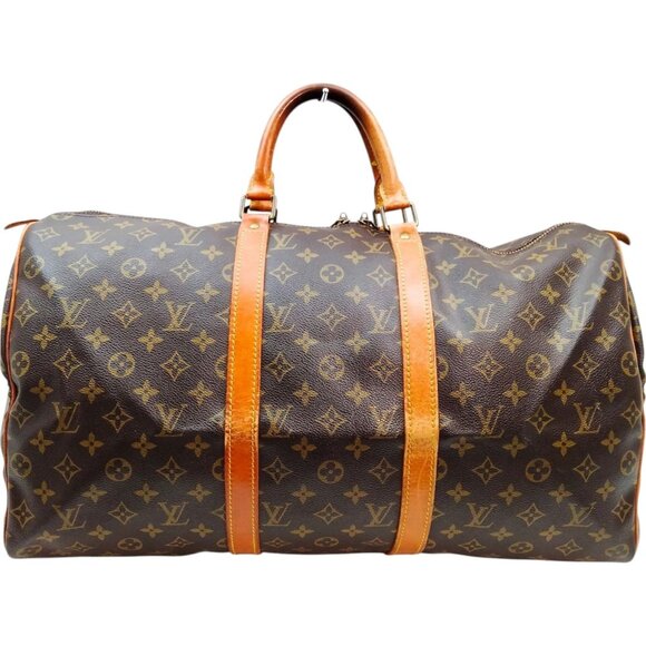 371425BU (S6) Louis Vuitton Travel Bag Keepall 50 Brown Monogram - Picture 1 of 9